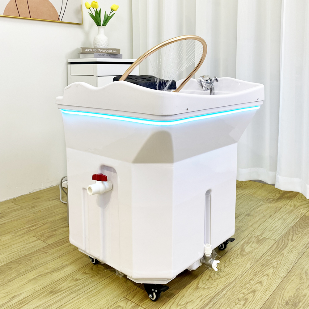 Head SPA Shampoo Basin with 60L Water Storage Tank, Water Heating, No Need to Connect Water Pipe, Head SPA Basin for Massage Bed
