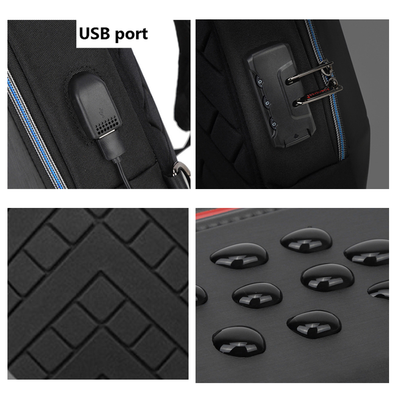 Мужская Многофункциональная Сумка Через Плечо Из ПВХ С USB-портом