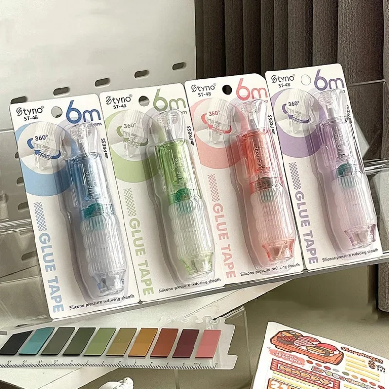 Student Pen Style Glue Tape Simplicity Paste Non-sticky Scrapbook Journal Paper Adhesive Tape Transparent Tape School Supplies