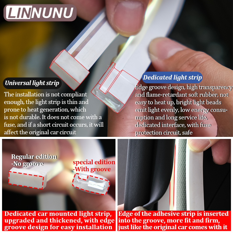 LINNUNU Rear Trunk LED Light Bar Strips Trunk Interior Decorative Lamp Strip Fitfor Geely Monjaro Manjaro Starray Atlas Boyue L