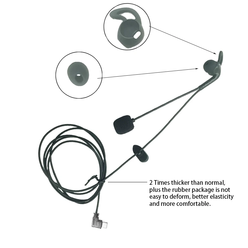 Fone de ouvido intra-auricular para árbitro, interface tipo C, adequado para EJEAS V6 Pro + /V4 Plus, capacete de motocicleta, intercomunicador Bluetooth