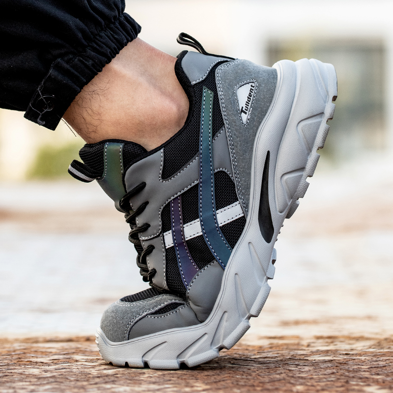 ความปลอดภัยรองเท้าผู้ชายใหม่ STEEL TOE ผู้ชายทํางานรองเท้าเจาะหลักฐานทํางานรองเท้าผ้าใบชายป้องกันรองเท้าทํางาน Man รองเท้าความปลอดภัยรองเท้า