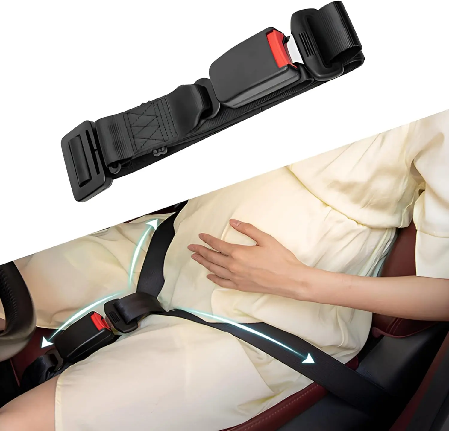 Cinto de segurança para assento de carro, cinto de suporte para barriga para mulheres grávidas, maternidade, barriga, bebê não-nascido, protetor, ajustador, extensor, acessórios