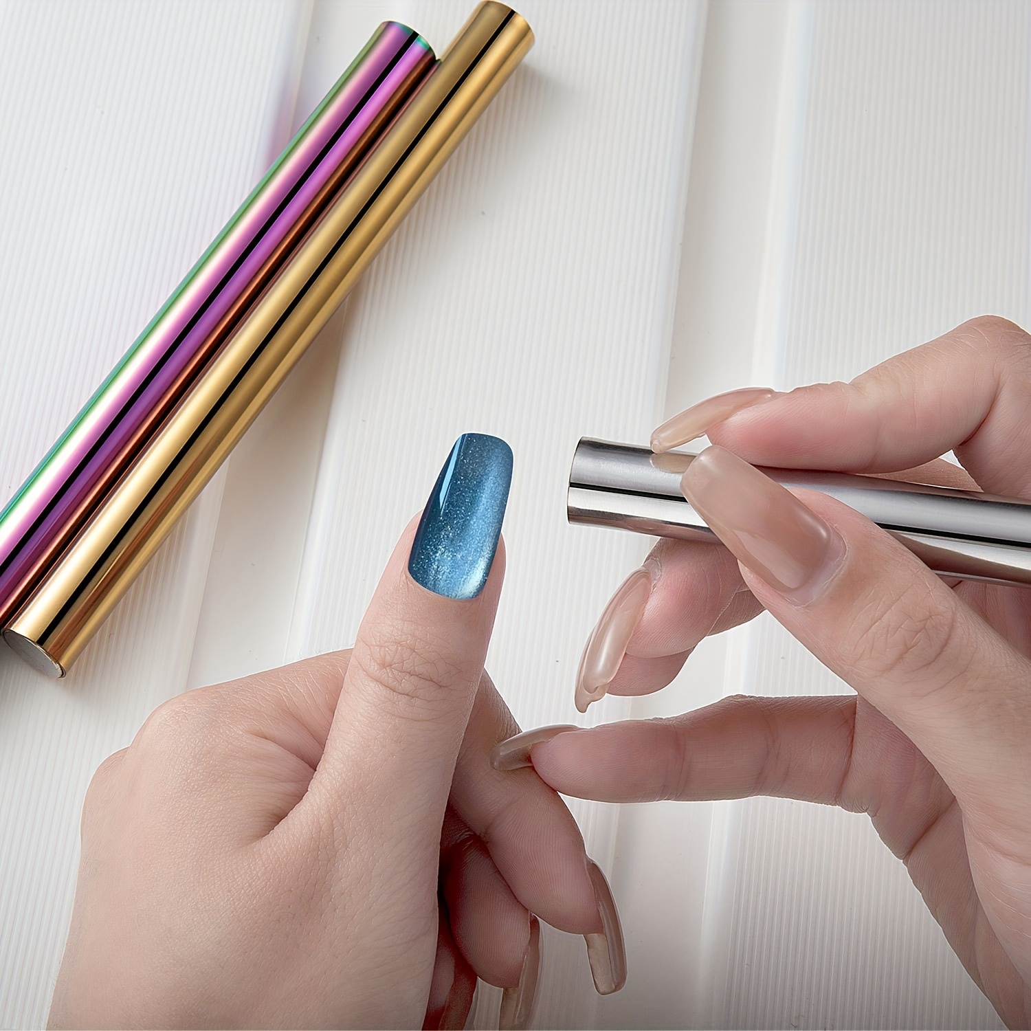 Lulaa ímã de unhas de olho de gato cilíndrico forte ímã de unhas para manicure de esmalte em gel e para design de arte de unhas para uso em salão de beleza