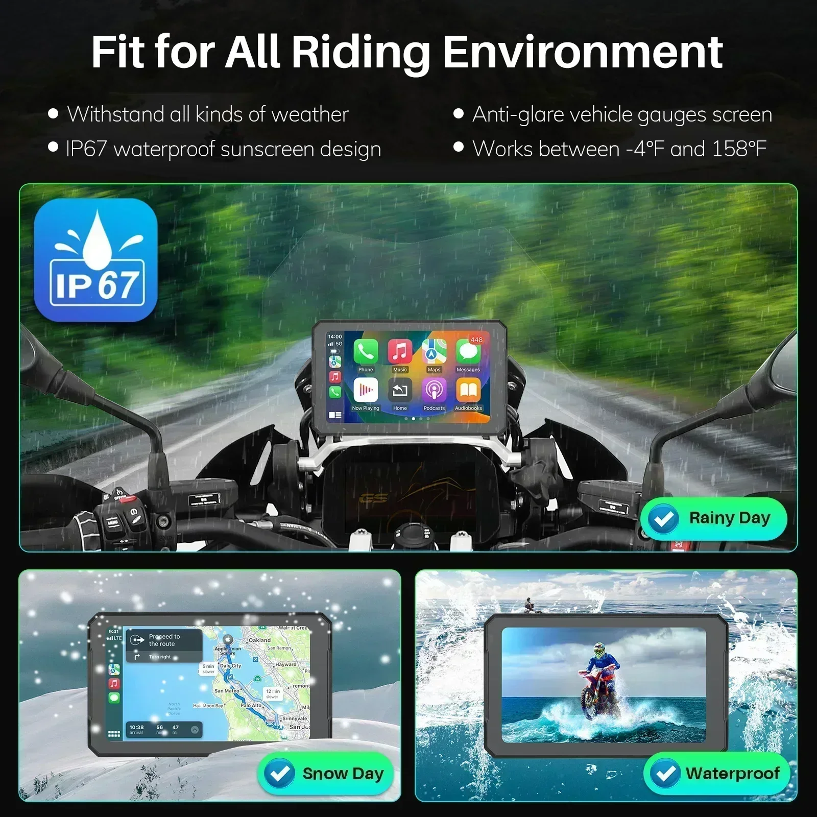 Carplay для bmw XR M1000 R1200GS R1250GS S1000XR R1300GS 7-дюймовый портативный мотоциклетный навигатор CarPlay Android Auto Navigator