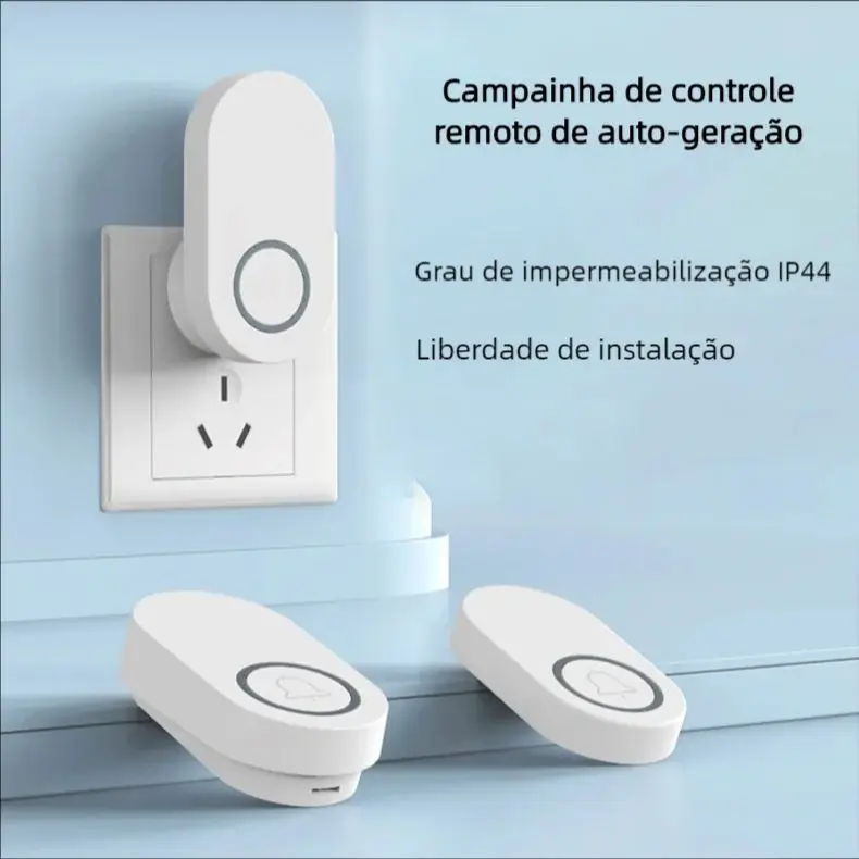 Campainha com controle remoto auto-pow, porta ab, à prova d'água, longa distância, inteligente, eletrônica, sem fio