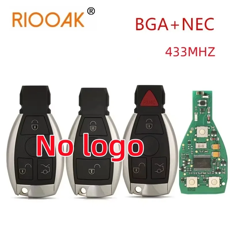 1PCS Kein logo 2/3/4 Tasten Fernbedienung Smart Auto Schlüssel 433MHz BGA Stil für MB Mercedes BENZ C E S Unterstützt Original NEC BGA F