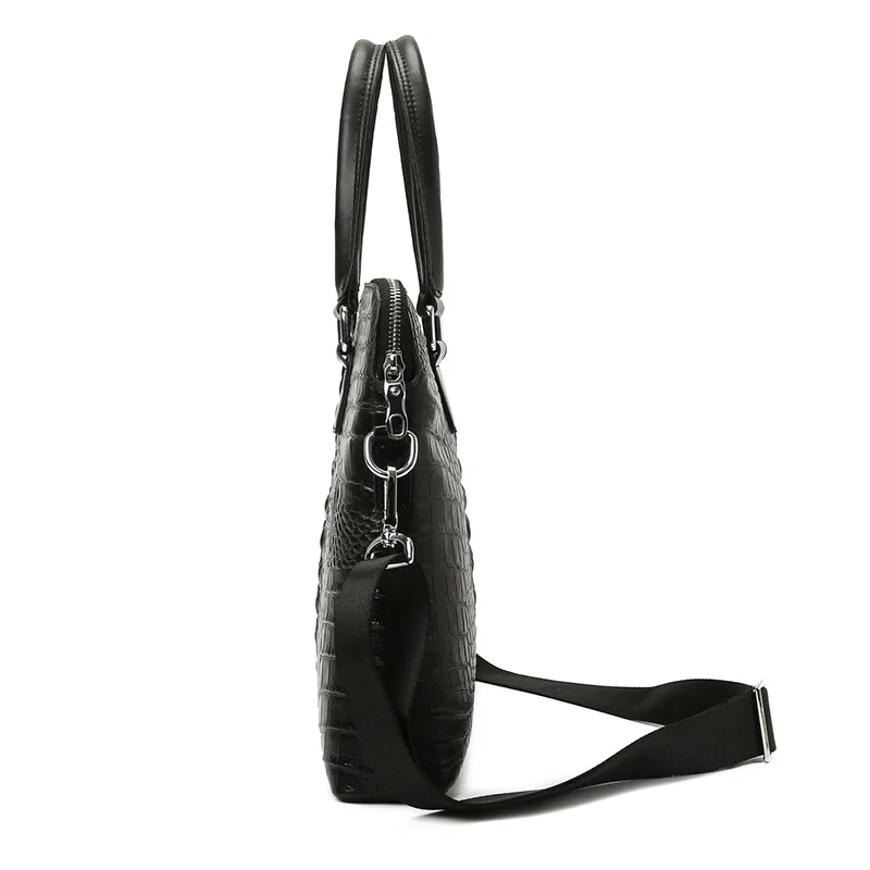 New Luxury Alligator Cow Genuine Leather Business Men's Briefcase Male Briefcase Shoulder Bag Men Messenger Laptop Computer Bag