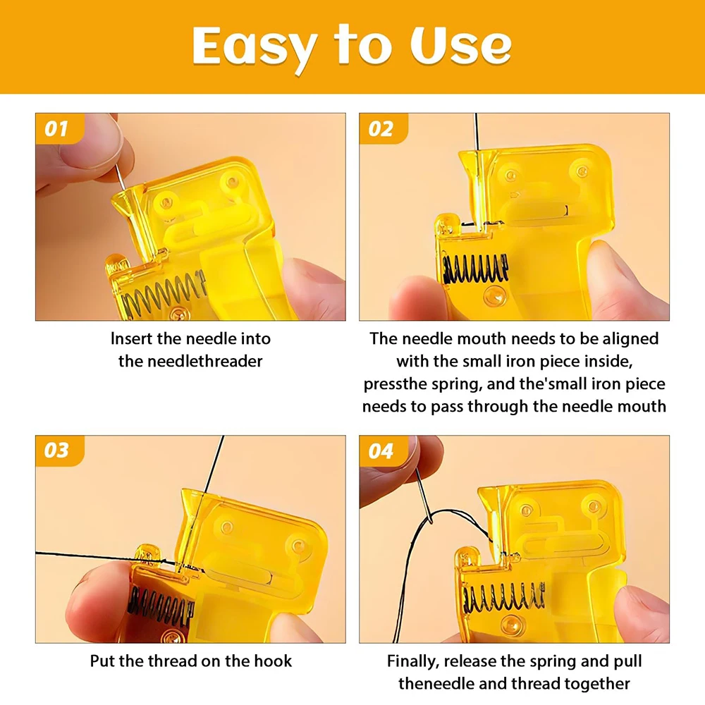 ที่สนเข็มอัตโนมัติ Quick เข็ม Threader เครื่องมือ Self-Thread Guide เย็บเข็มอุปกรณ์สําหรับ DIY อุปกรณ์เย็บผ้าเครื่องมือ
