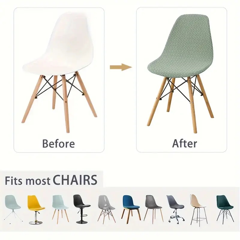 1/2/4/6PCs Jacquard Shell Stuhl Abdeckung Stretch Esszimmer Stuhl Schonbezüge Solide Elastische Armlosen Sitz fall Hochzeit Hotel Bankett