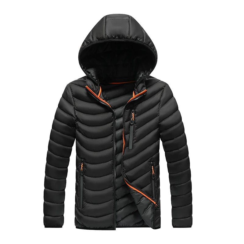 Otoño Invierno hombres Parkas rompevientos cálido Casual moda al aire libre chaquetas de plumón para hombre a prueba de viento algodón grueso abrigos con capucha para hombre