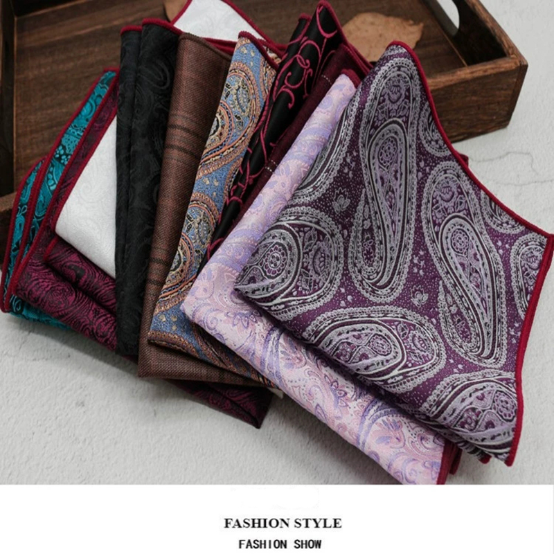 Klassieke Pasiley Pochet Heren Formeel Zakelijk Zwart Wit Zakdoek Bruiloft Pak Accessoires Dagelijks Dassen Das