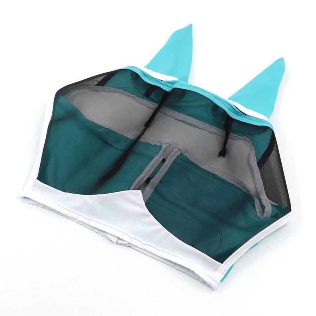 Translucent Breathable Horse Fly Mask with Ears and Nose Anti-mosquito Horse Hood Suitable for Small, Medium and Large Horses