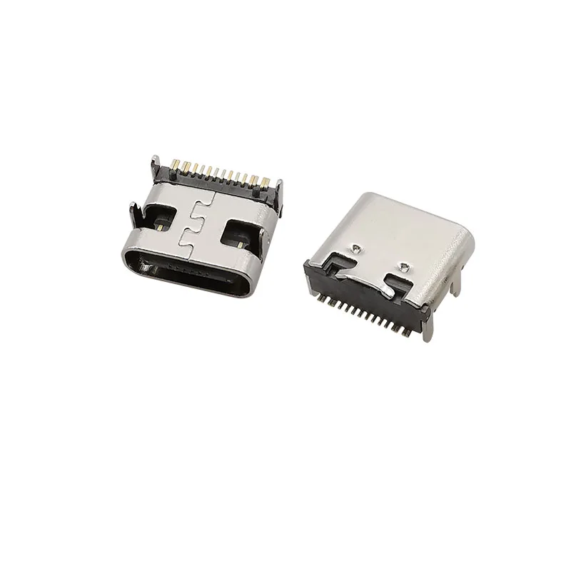 Conector USB tipo C hembra, puerto de carga Jack de 2/6/16 pines, enchufe tipo C, soldadura PCB SMD SMT, adaptador tipo C de reparación DIY, 10 Uds.