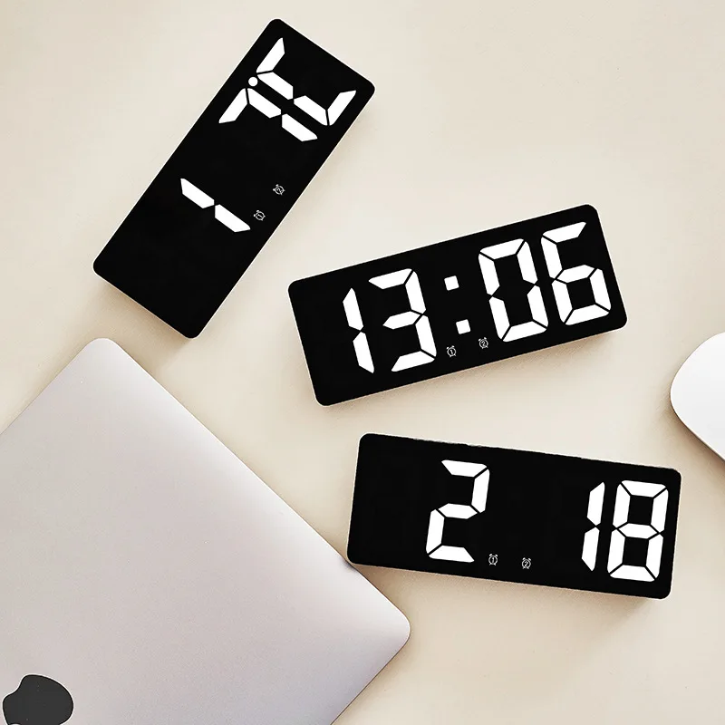 Kreative Anzahl Uhr Farbe Nachtlicht Temperatur Kalender Wecker LED Große Anzahl Elektronische Uhr Hintergrundbeleuchtung Wohnkultur