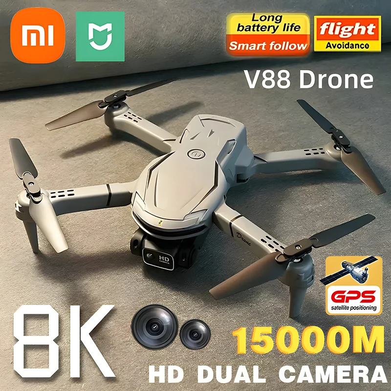 XIAOMI MIJIA Drone V88 8K 5G Professionele HD Dubbele camera Luchtfotografie 15000M Afstandsbediening Vliegtuigen Opvouwbare Quadcopter