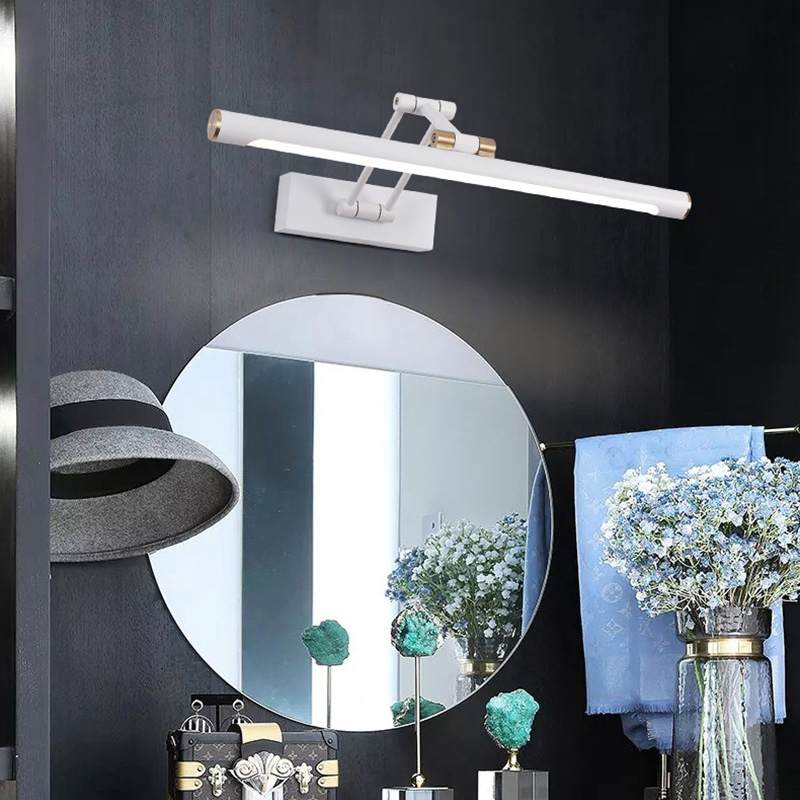 Lámpara de pared LED con luz de espejo, luz de pared moderna para baño, 43cm, 58cm, AC85 - 265V, iluminación interior, apliques de pared para dormitorio, accesorios de iluminación