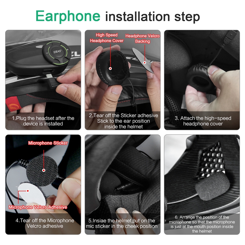 1Set New Mounting Clip Double-Sided Tape Base Type-C Interface Headphone For EJEAS Q8 Motorcycle Helmet Intercom