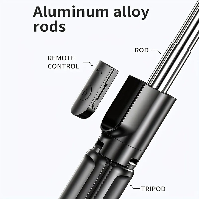 3 in 1 Expandable Selfie Stick Tripod - Lightweight Stand with Detachable Bluetooth Remote for Most Smartphones