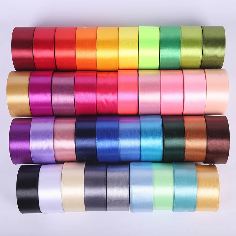 22 metros 6mm-40cm fitas de cetim artesanato arco diy embrulho de presente vinho vermelho laranja amarelo verde azul roxo preto cinza ouro branco fitas