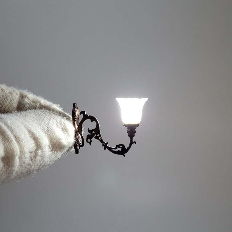 5pcs Ho Scale warm white Classic Wall Mount Gooseneck Lamps/street Lamp Model Making Railroad Park Lamps/train/railroad Layout