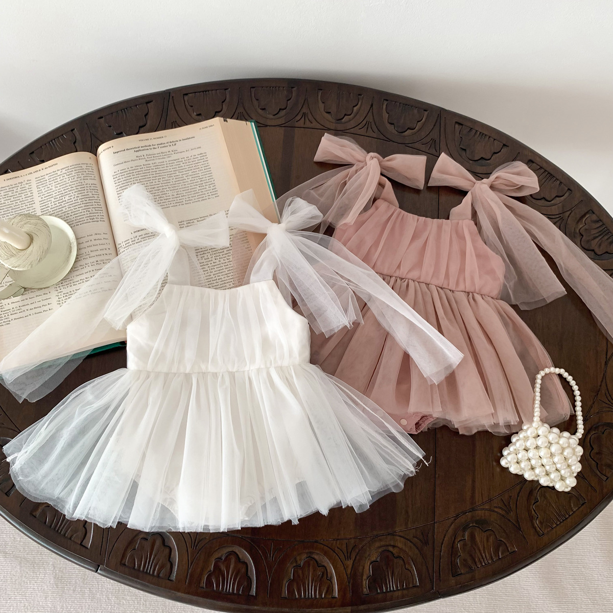 Set pagliaccetto estivo per bambini Set pizzo a pois Abito da principessa per bambini Tutina per bambina 0-24 M