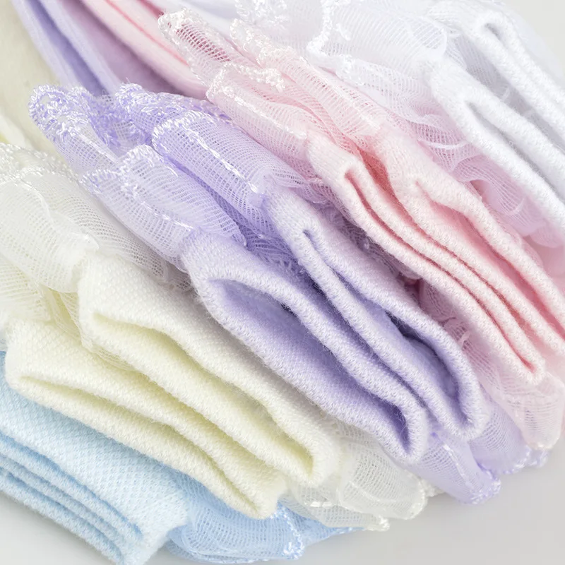 3 pares de calcetines transpirables de malla de princesa con volantes de encaje de algodón calcetines cortos hasta el tobillo para niños blanco rosa azul bebés niñas niños pequeños