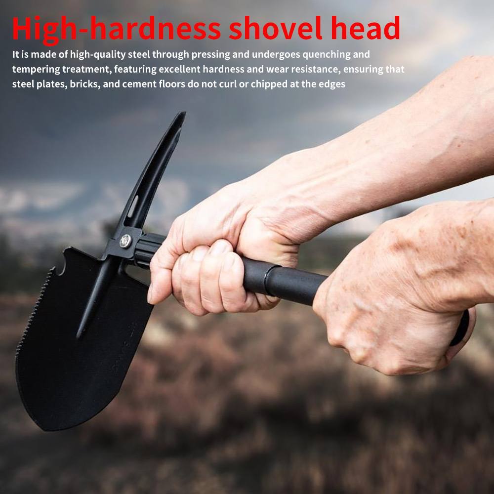 Multifunctional Garden Shovel, 3-in-1 Folding Military Shovel for Camping, Fishing, Survival