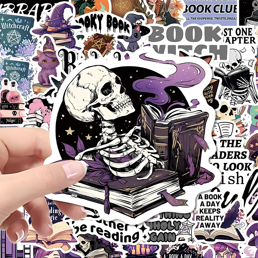 10/30/50/100pcs Purple Bookish Stickers for Notebook Luggage Stationery Waterproof Decoration Graffiti Decals Cool Sticker Packs