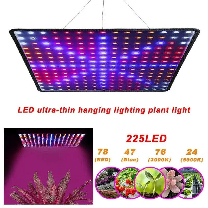 Pełne spektrum LED oświetlenie do uprawy roślin ultracienki Panel lampa fito wtyczka EU 45W do oświetlenia szklarni hydroponicznej wzrost roślin