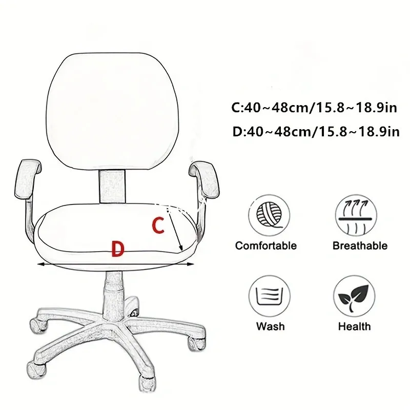 Capas de assento de elastano para cadeira de escritório, capa de cadeira de computador, protetor de poltrona, capa de assento, capa elástica para cadeira de escritório