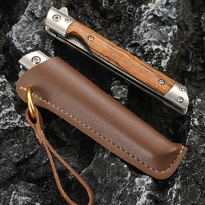 Damascus Patroon Zakmes Multifunctioneel Outdoor Camping Snel Open Zakmes Roestvrijstalen Zakmes