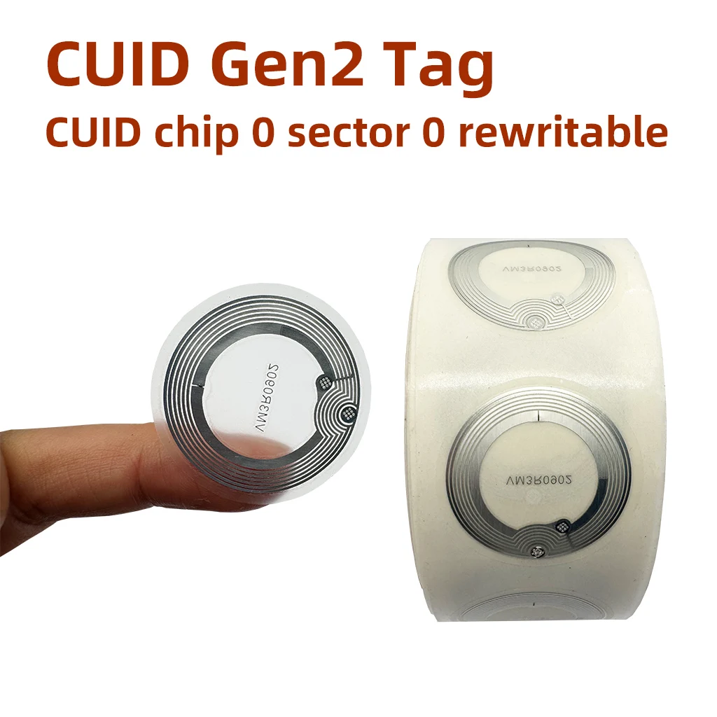 CUID Gen2 Electronic tag 13.56mhz Changeable S50 1K RFID  Wet Inlay Sector 0 Block 0 UID Rewritable cuid Anti metal Stickers