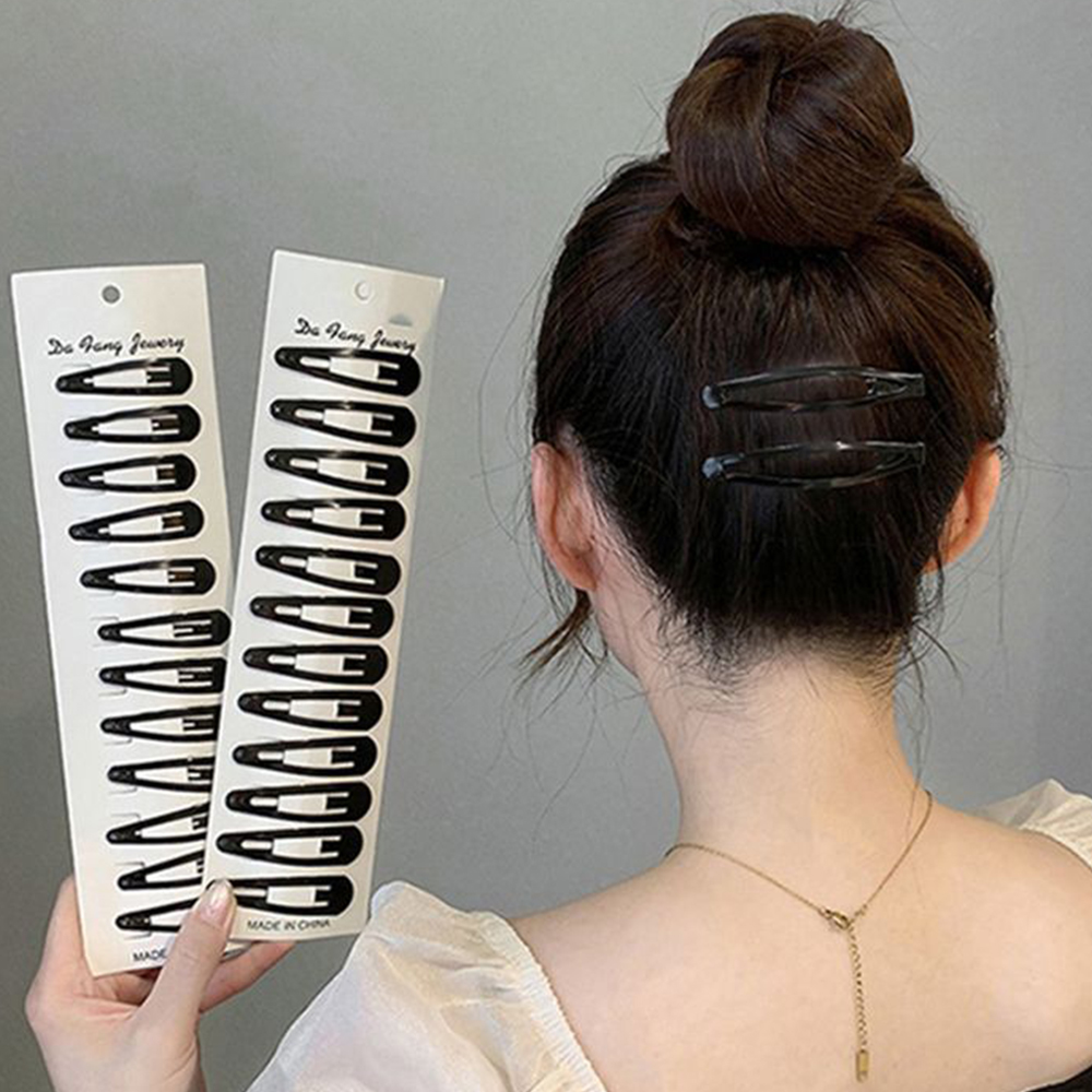 40 แพ็คคลิปผมสีดํา 1.92 นิ้วผู้ใหญ่เด็กอุปกรณ์เสริมผมเครื่องมือคลิปตกแต่งผู้หญิงโลหะ Snap Barrettes