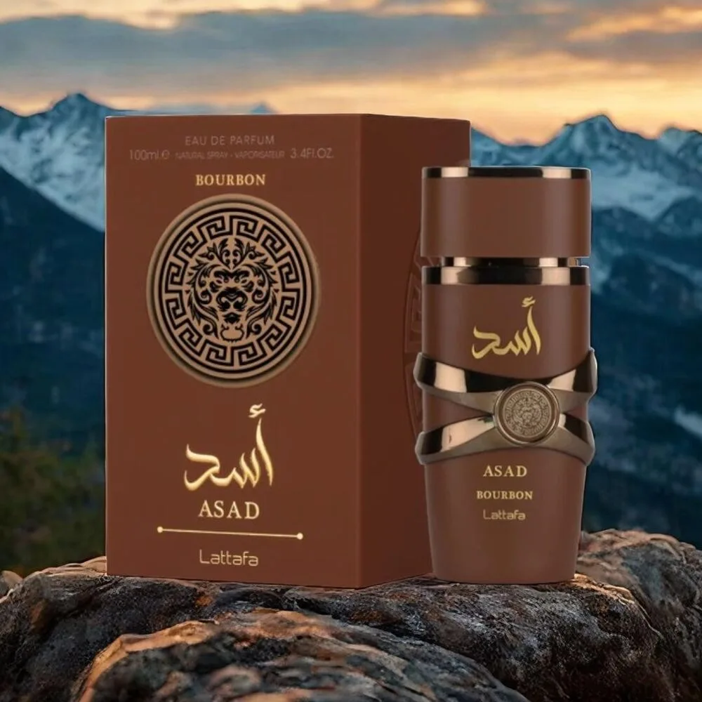 Lattafa Asad Bourbon Eau De Parfum Spray 3.4 oz (100ml) Unisex New in Box Sealed Original