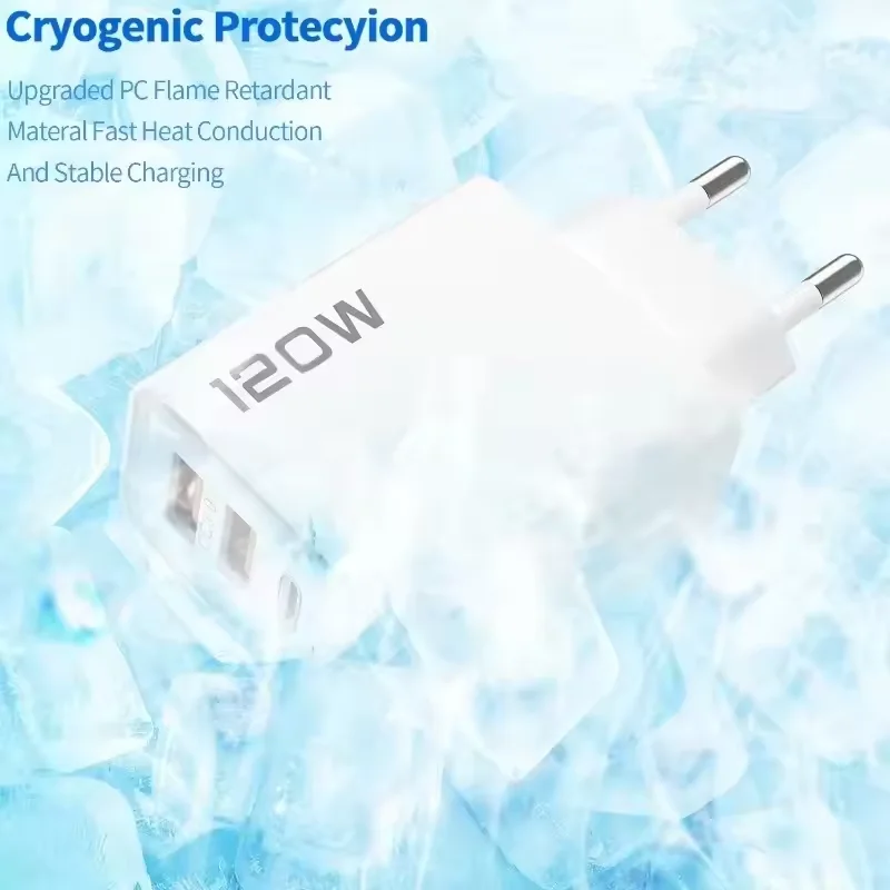 Xiaomi 120W 4 Port USB Type C Charger Fast Charging Data Cable USB Phone Charger Adapter For Samsung iPhone Huawei Wall Charger