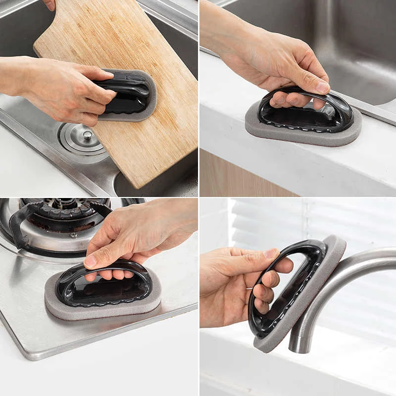 Magic Emery แปรงฟองน้ําเช็ดยางลบทําความสะอาดห้องครัว Bath Rust Strong Decontamination ทําความสะอาดเครื่องมือจับเครื่องมือในครัวเรือน