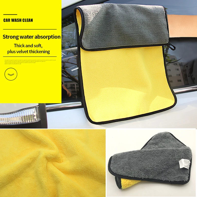 Toalha de limpeza de carro de microfibra 600gsm toalhas de lavagem carro dupla face pano macio auto detalhando cuidados lavagem panos de secagem