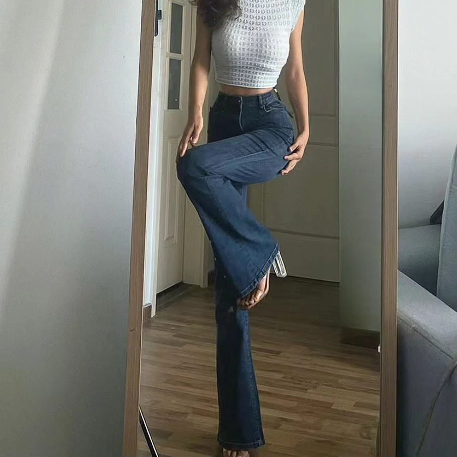 Брюки женские прямые в стиле ретро, с высокой талией