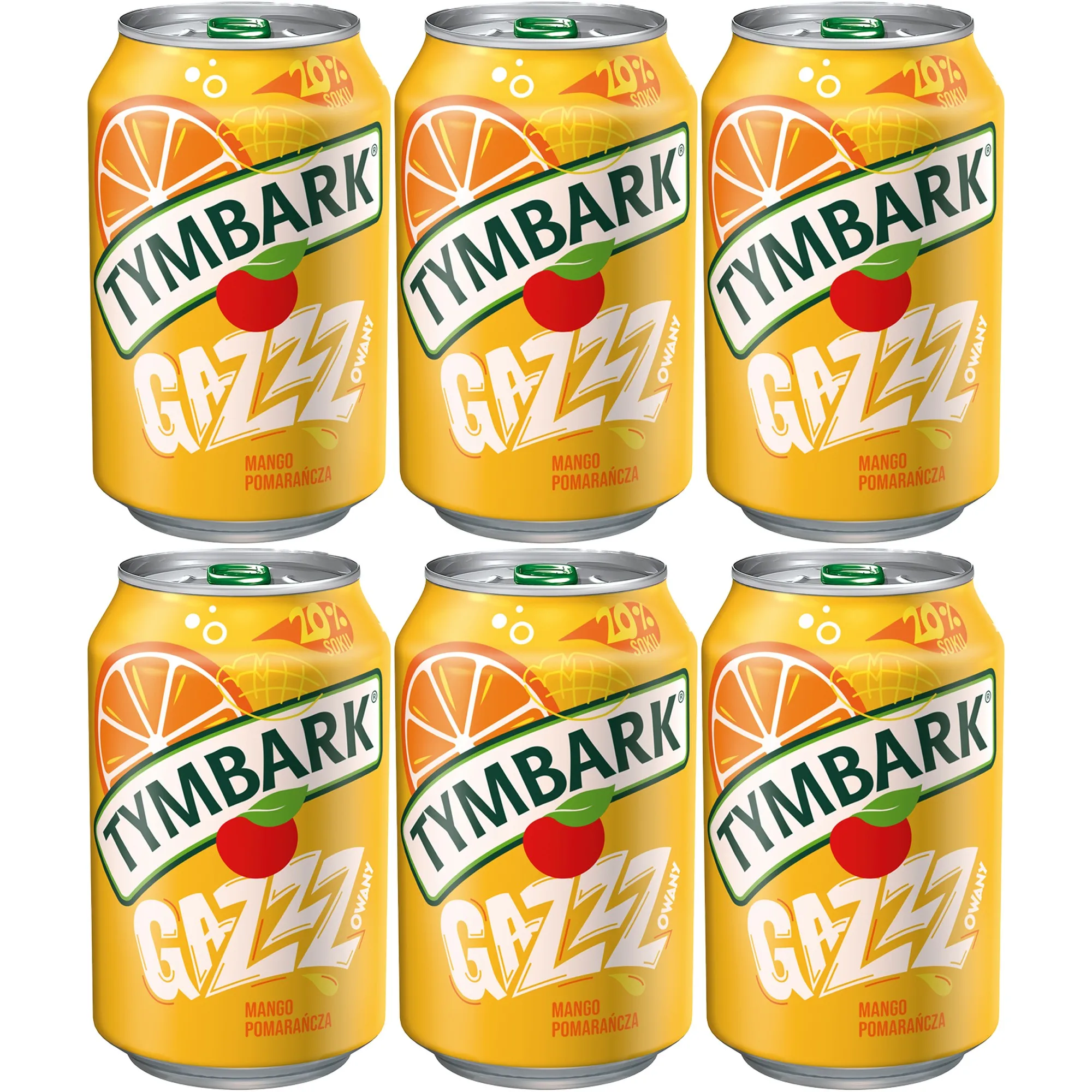 Tymbark Napój gazowany jabłko pomarańcza mango 330 ml