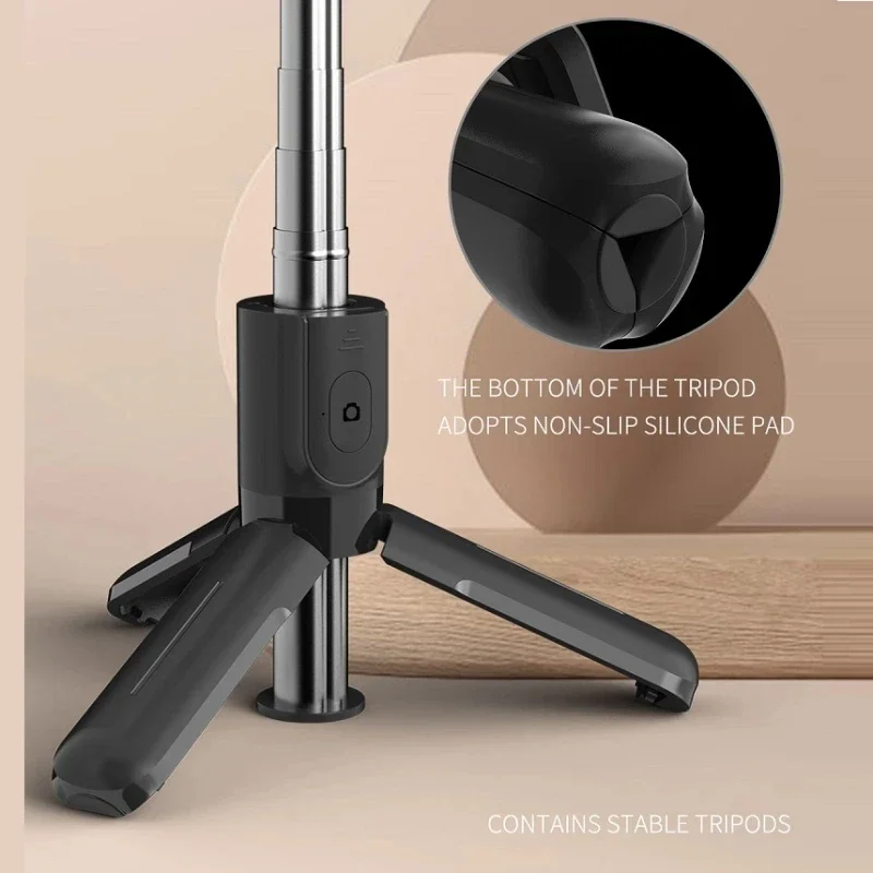 Portable Mini Selfie Stick Led Fill Light Foldable Tripod Phone Stand Holder Support Wireless Bluetooth Remote Control Shutter