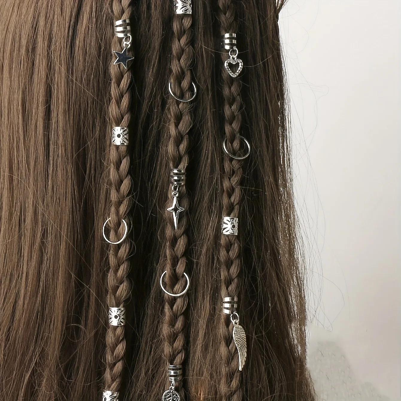 45 個合金三つ編みヘアリングドレッドヘアリング - ヒッピースタイルのヘアアクセサリー Loc ヘアジュエリー三つ編み用女の子と女性用
