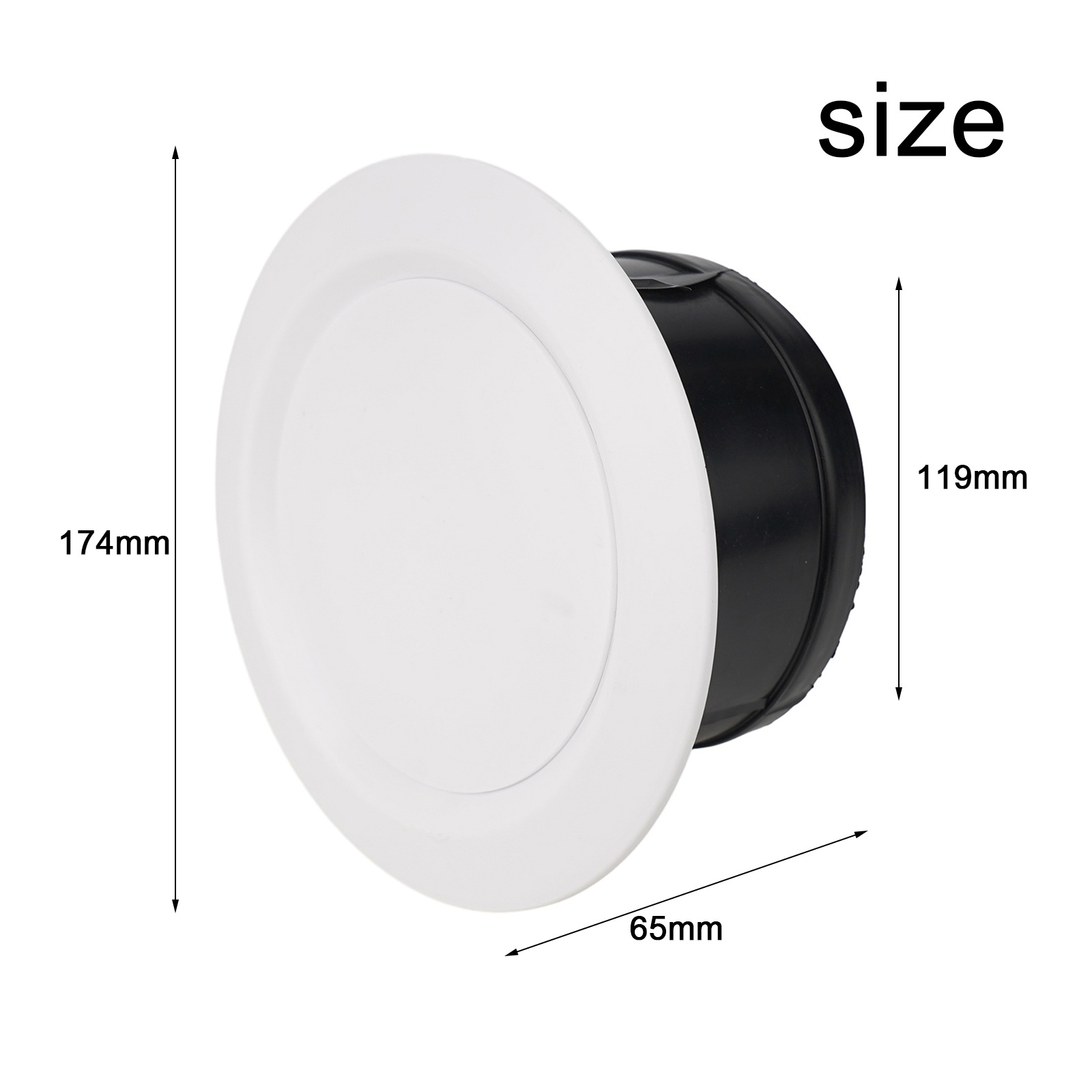 75/100/125/150/200 mm verstellbare Lüftungsabdeckung, runde Leitung, Decke, Wandloch, Lüftungsgitter, Lamellen, ABS