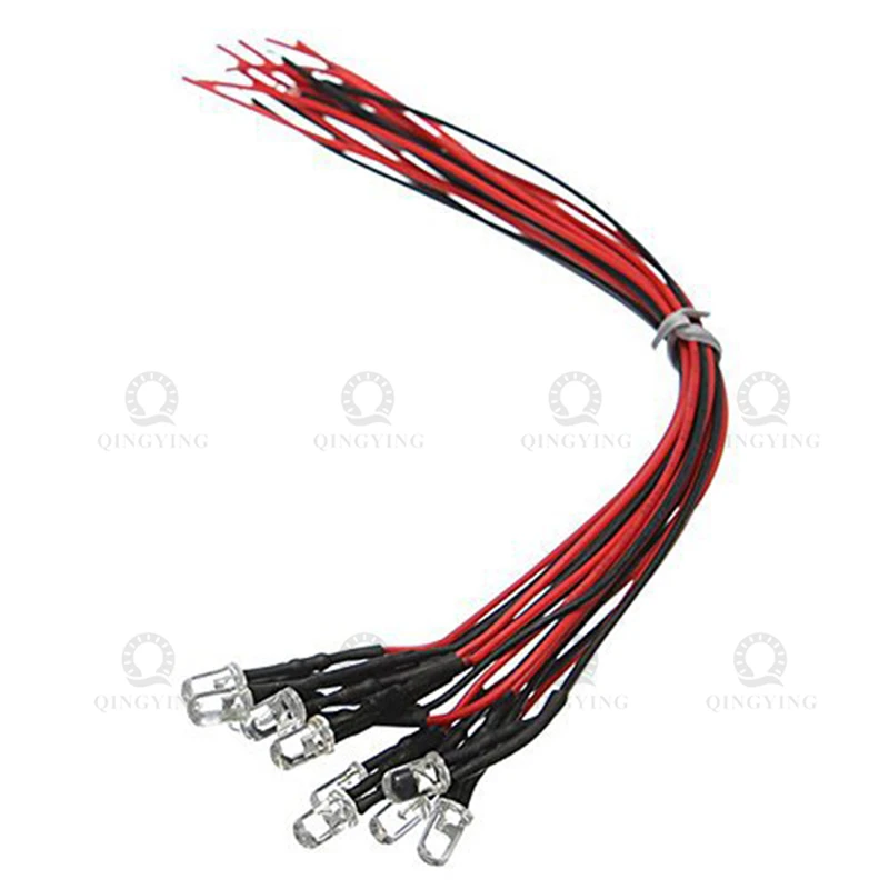 20 pz 3 V 5 V 12 V 24 V 3mm 5mm LED Rosso/Verde/Blu/Giallo/UV/Arancio/Rosa/Caldo/Bianco/Blu ghiaccio/RGB Diodi emettitori di luce precablati