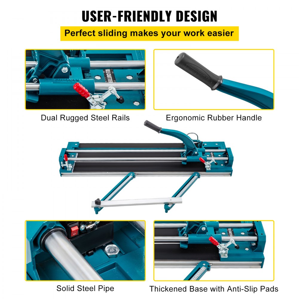 VEVOR-Double Rail Cortador Manual de Telha, Tampa com Posicionamento Laser Preciso, Ferramenta, 47 ", 1200mm