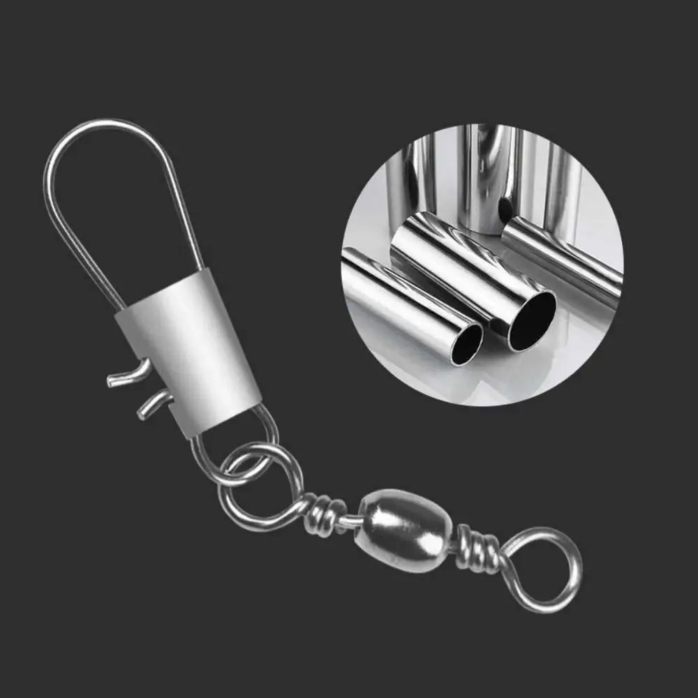 JSFUN 5 tamaños 100 unids/pack giratorios conector de pesca Pin rodamiento giratorio Snap Fastlock Clips anzuelo aparejos de pesca