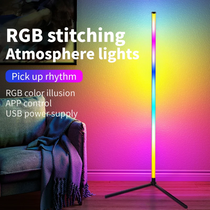 Lampada da terra a colori da sogno RGB da 155 cm con sincronizzazione musicale Moderna luce d'atmosfera in piedi che cambia colore da 16 milioni per soggiorno camera da letto