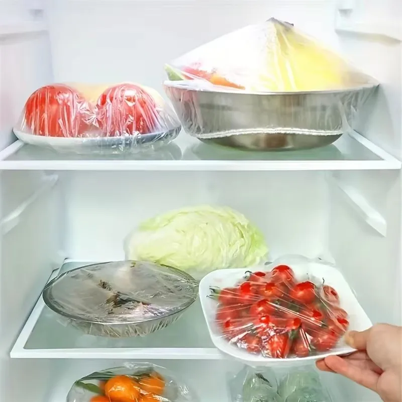 Copertura per alimenti usa e getta riutilizzabile Involucro di plastica Coperchi per alimenti elastici durevoli per ciotole Coperture per piastre elastiche per borsa per risparmiare cibo da cucina