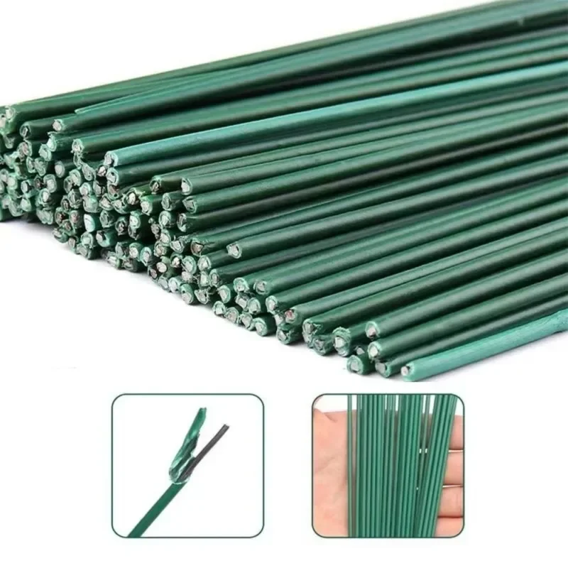 Bastoncini per steli di fiori verdi da 30/40 cm Accessori per steli di filo fatti a mano in materiale floreale fai-da-te
