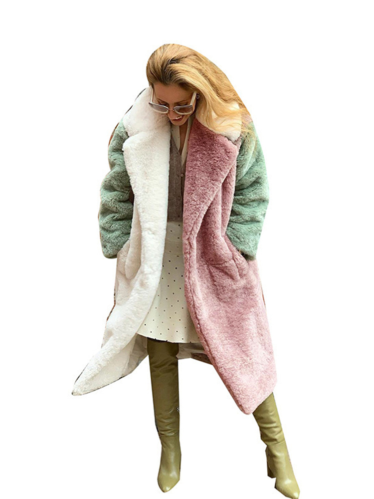 Verdicken Patchwork Kunst pelz Mantel warme Rex Kaninchen Pelze mittellange Mäntel Luxus Plus Size Jacke Winter Frauen Mode Chaquetas